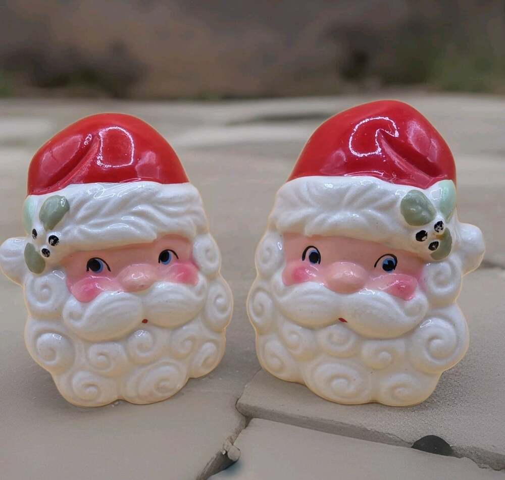 Vintage Holt Howard Santa Christmas Salt Pepper Shakers Japan MCM